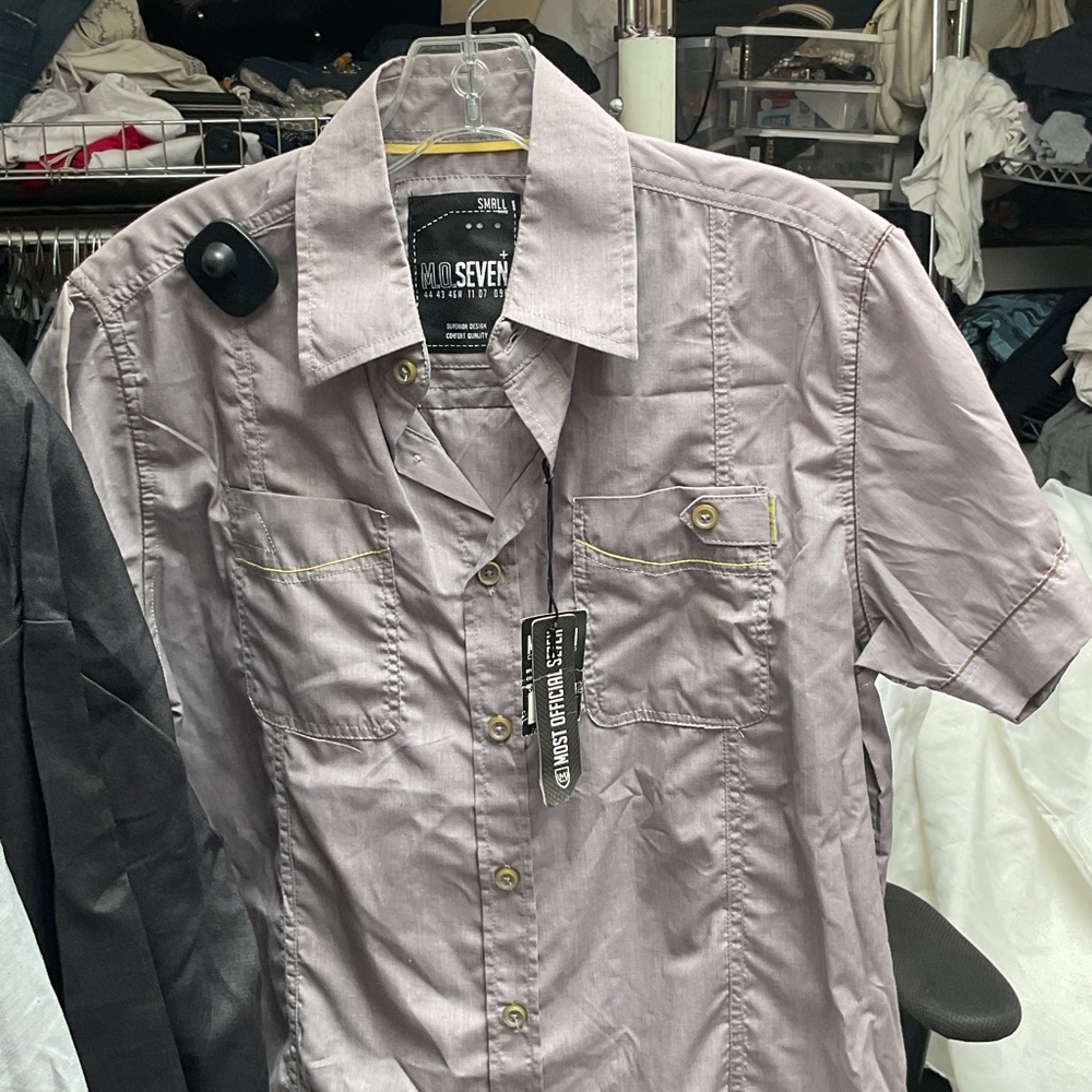 Seven7 Men's Light Gray Casual Button Down Shirt